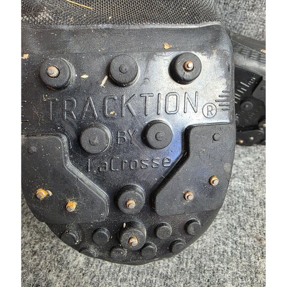 LaCrosse Mens Black Rubber Tracktion Cleated Overboots Size 12 Waterproof Durabl - Picture 4 of 10